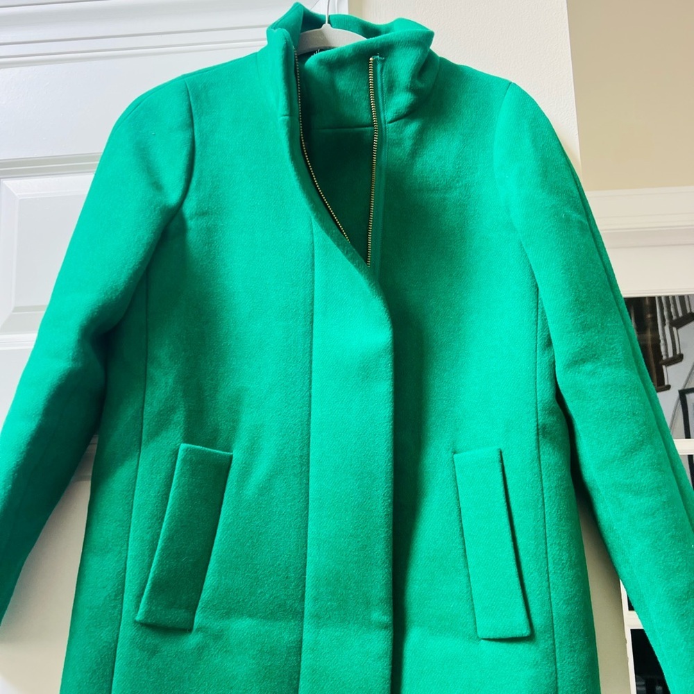 J. Crew Green Trench Coat Tailored Modern Cut - Picture 2 of 8